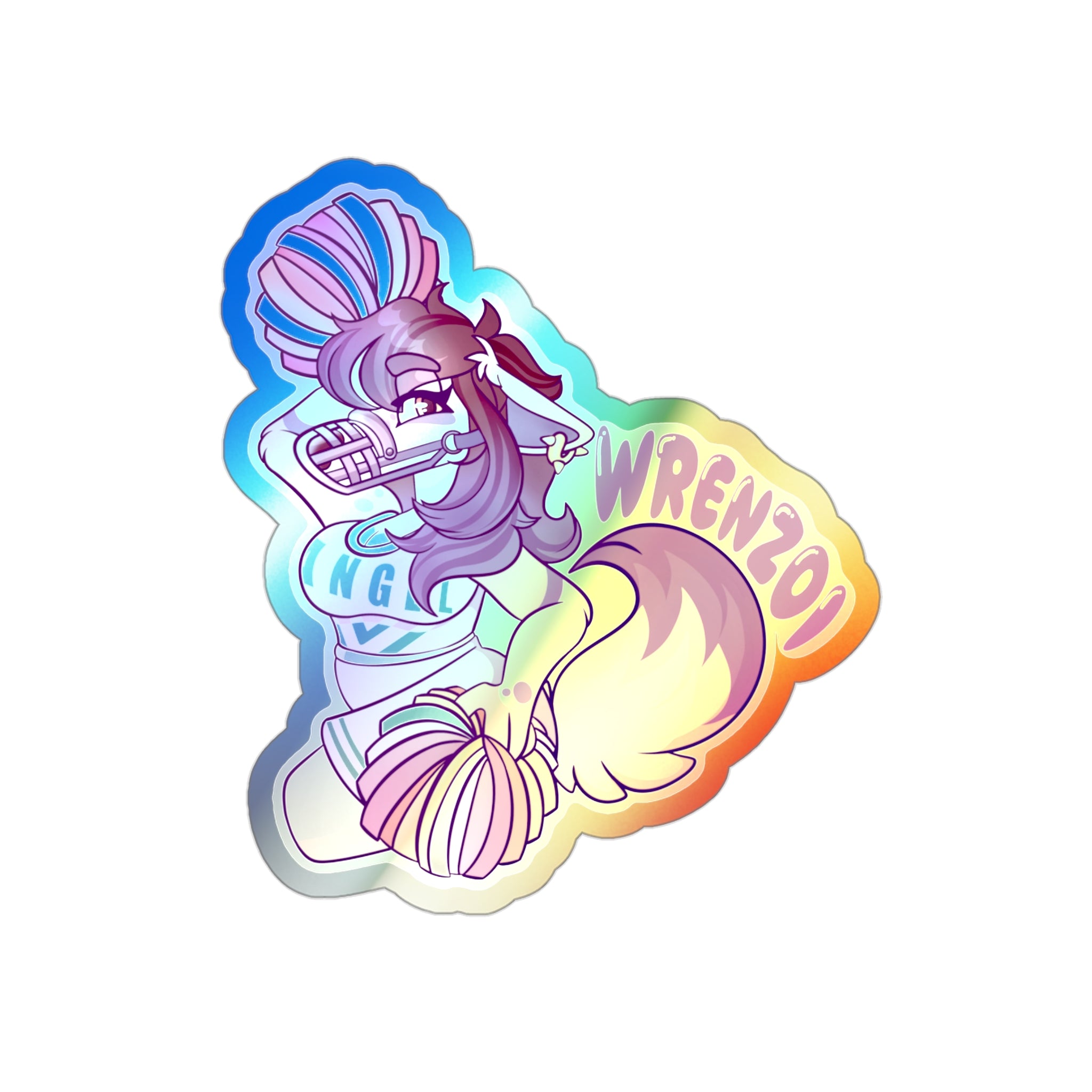 CHEERLEADER WREN HOLO STICKERS (ART BY KOZI_KRYPTID)