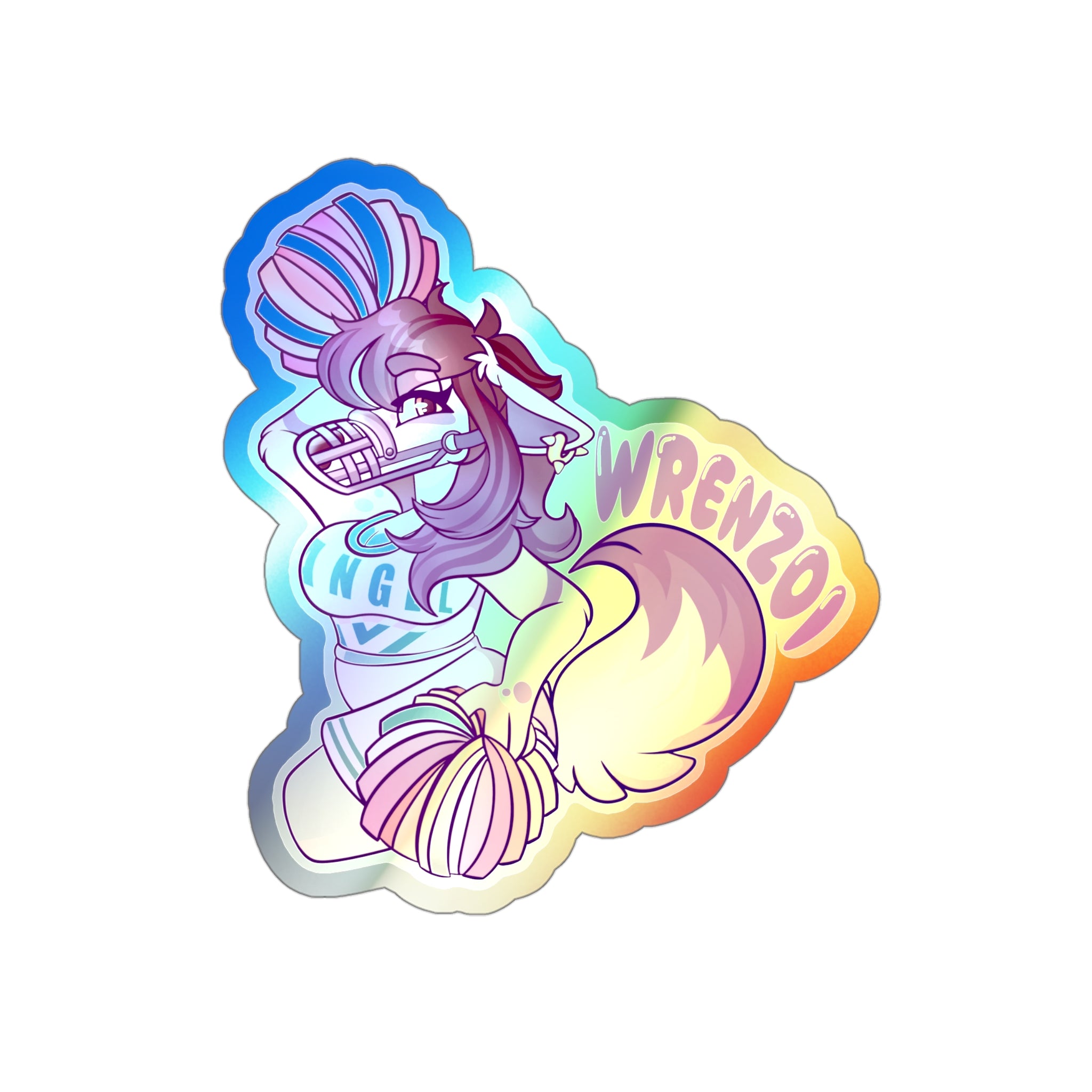 CHEERLEADER WREN HOLO STICKERS (ART BY KOZI_KRYPTID)