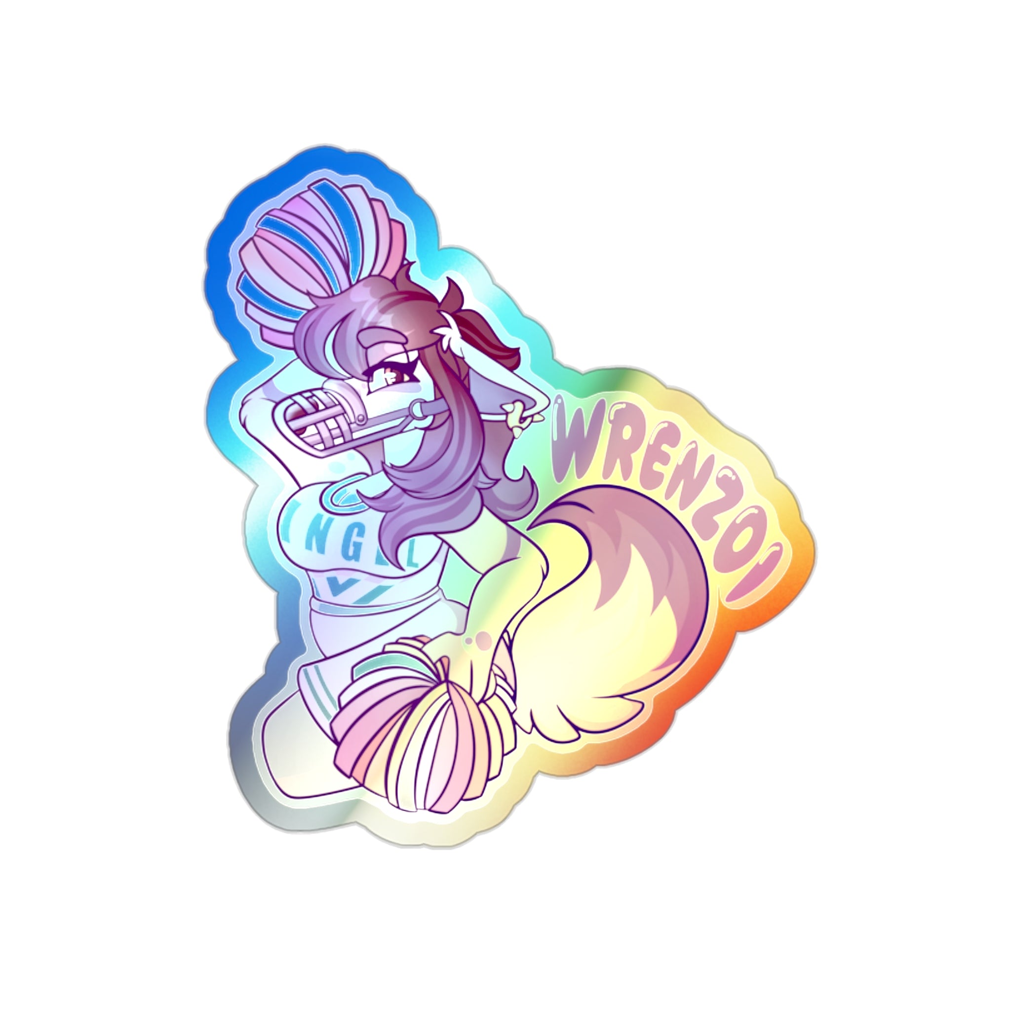 CHEERLEADER WREN HOLO STICKERS (ART BY KOZI_KRYPTID)