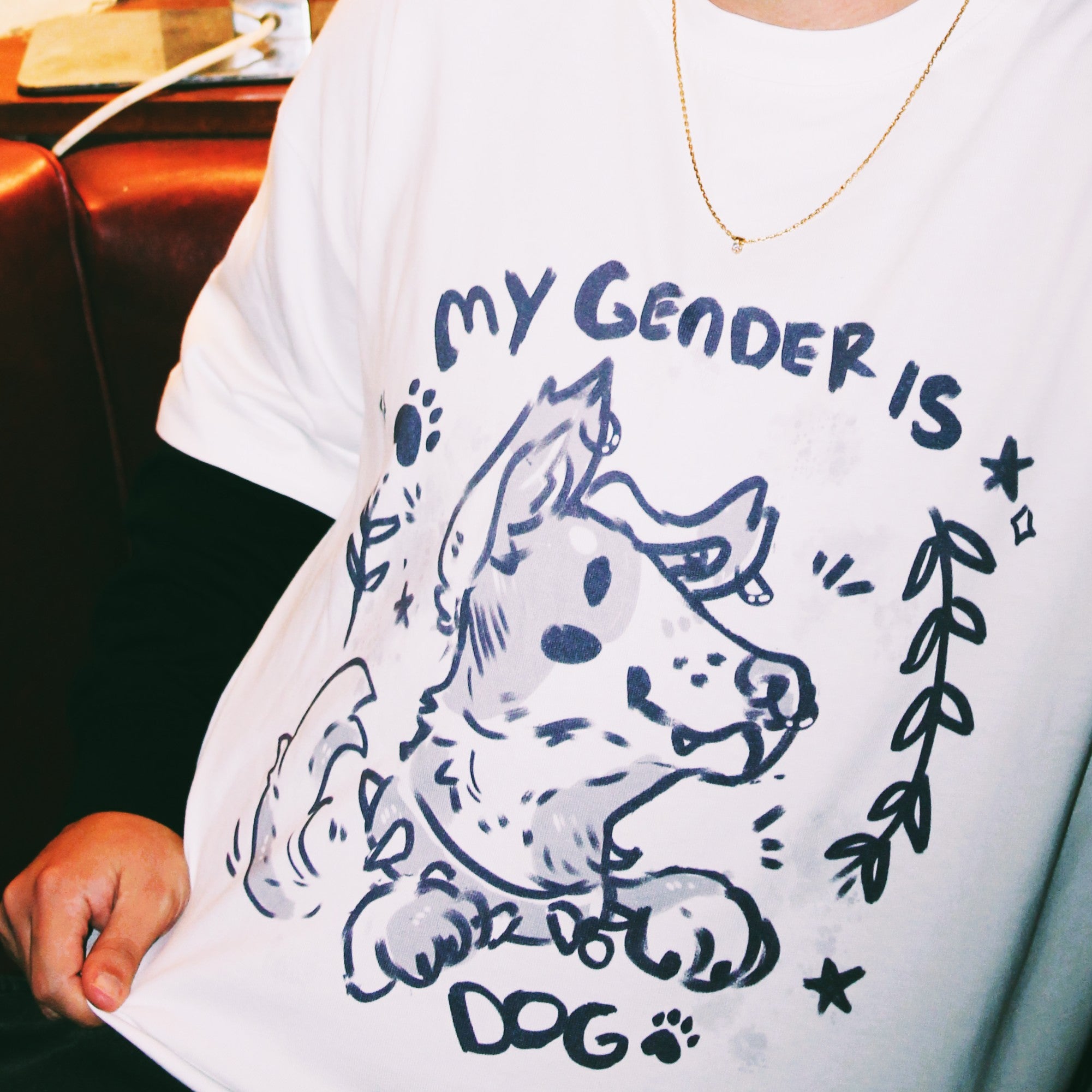"My Gender is Dog" Layered Sleeve T-Shirt